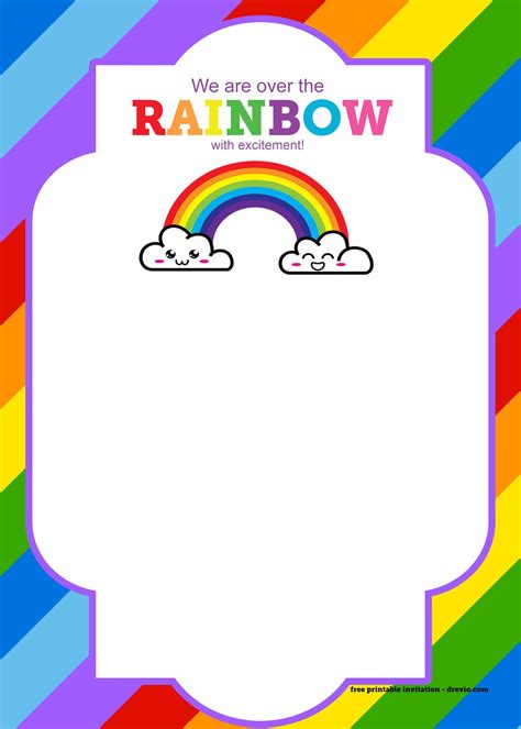 printable rainbow invitation template