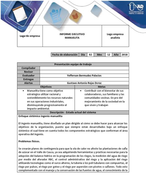 Plantilla Entrega Fase 5 Informe Ejecutivodocx Riego Rúbrica
