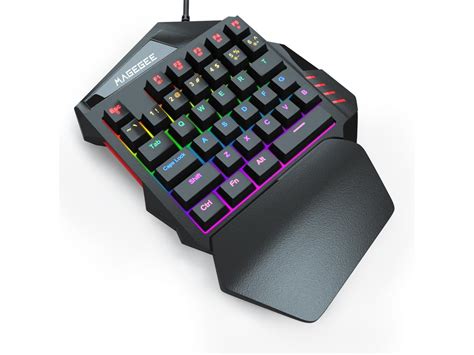 One Handed Mechanical Gaming Keyboard Magegee Mk Axe 35 Keys Rainbow