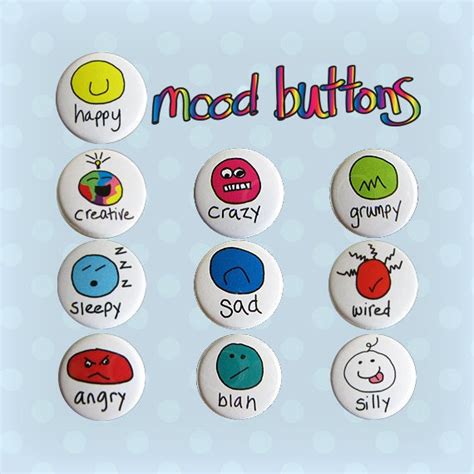 Items Similar To Mini Mood Buttons Set Of 10 On Etsy