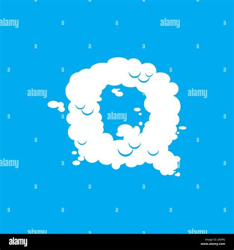 Letter Q Cloud Font Symbol White Alphabet Sign On Blue Sky Stock