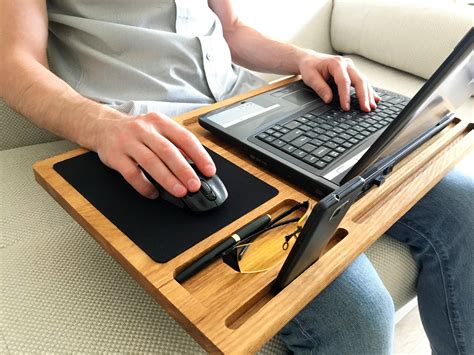 Lap Desk Oak Wood Laptop Stand First Fathers Day T From Etsy