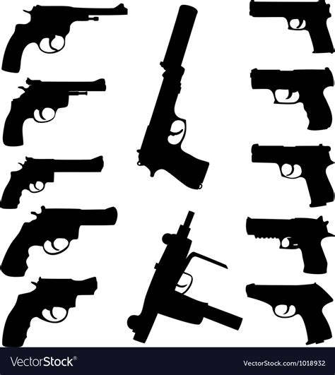 Guns Set Royalty Free Vector Image Vectorstock