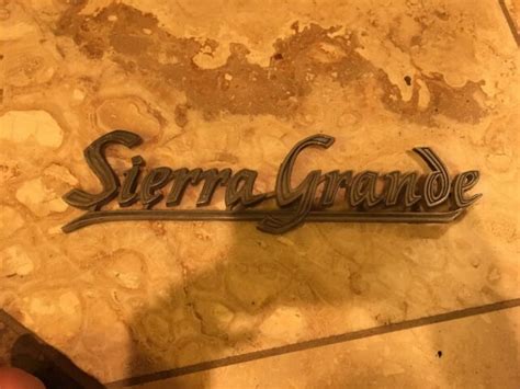 1969 1972 Gmc Pickup Sierra Grande Badge Logo Emblem Nameplate Insert