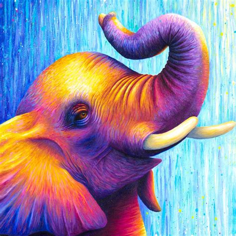 Joy Rachel Froud Elephant Artwork Elephant Painting Canvas