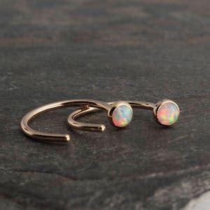 Gold Hoop Earrings Opal Tiny Hug Hoops Tiny Opal Hoops Endless