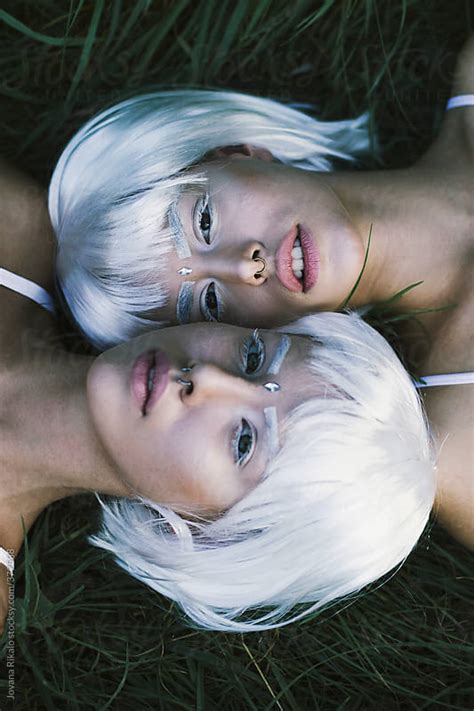 Portrait Of A Two Women Wearing White Make Up By Jovana Rikalo