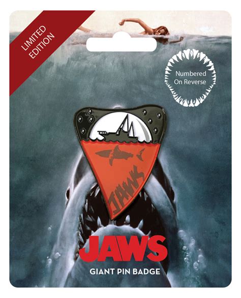 Jaws Large Pin Badge Shark Tooth At Mighty Ape Australia