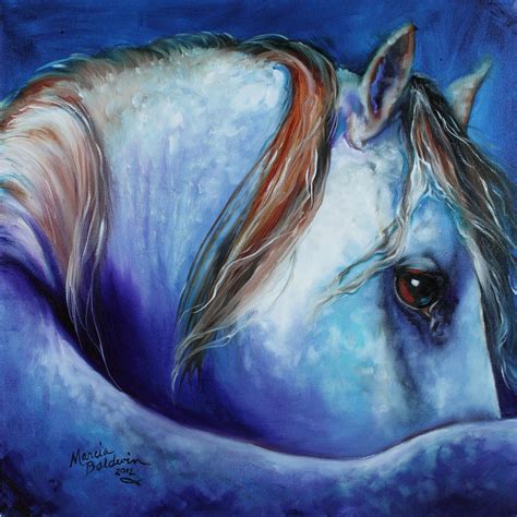 Blue Moonstruck Arabian Painting By Marcia Baldwin Fine Art America