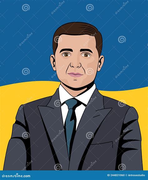 Illustration Du Président Ukrainien Volodymyr Zelensky Illustration