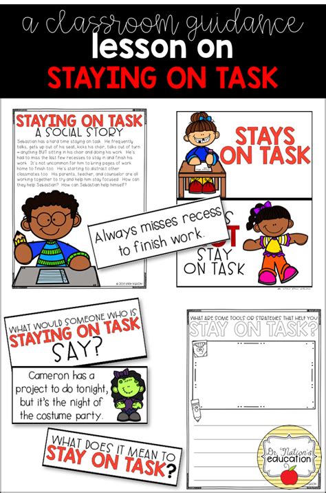 Staying on Task | School counseling lessons, Guidance lessons, Counseling lessons
