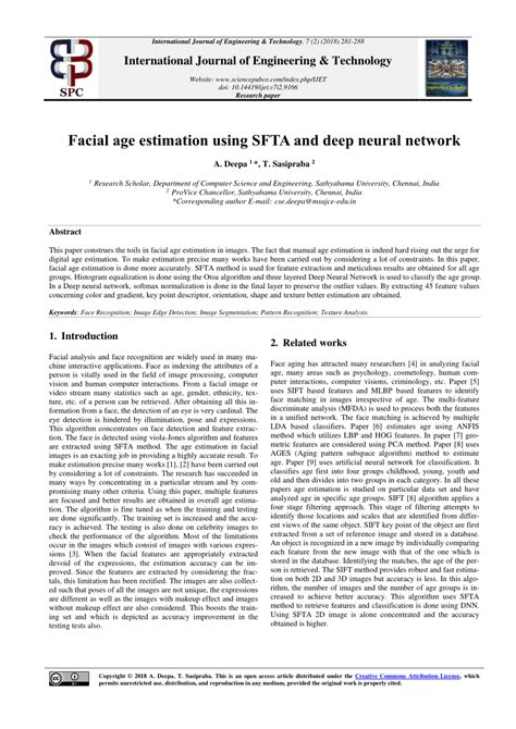 Pdf Facial Age Estimation Using Sfta And Deep Neural Network