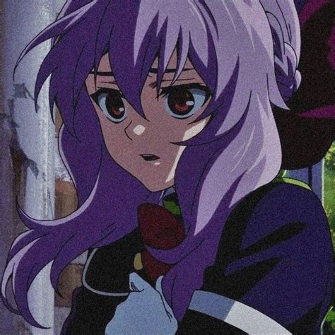 𝑨𝒏𝒊𝒎𝒆 𝑰𝒄𝒐𝒏𝒔 Hiragi Shinoa Anime Purple Hair Aesthetic Anime Anime