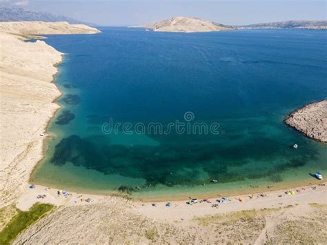 Aerial View Of Rucica Beach On Pag Island Metajna Croatia Seabed And Beach Seen From Above