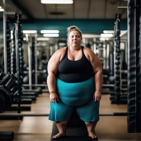 Premium Ai Image Overweight Young Woman Exercising In The Gym
