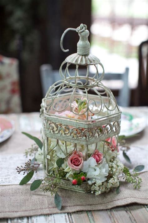 Our beautiful decorative wedding birdcages can be used for many different purposes. 20 Flower Birdcage Decorations | Bird cage centerpiece ...