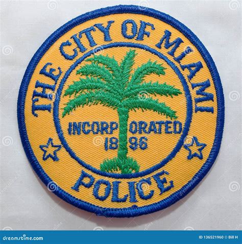 The Shoulder Patch Of The Miami Police Department In Florida Editorial