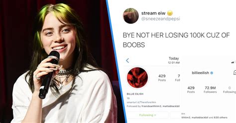 Billie Eilish Claps Back At People Who Unfollowed Her For Posting Sketch Of Boobs Nestia