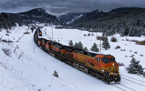 Vehicles Train Vehicle Winter Snow Landscape Mountain Wallpaper Con
