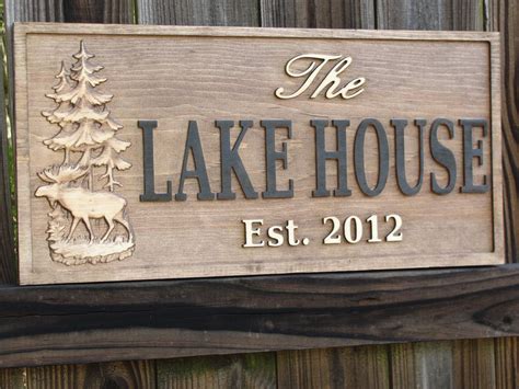 Personalized Carved Cabin Sign Rustic Lake House Sign Good Things