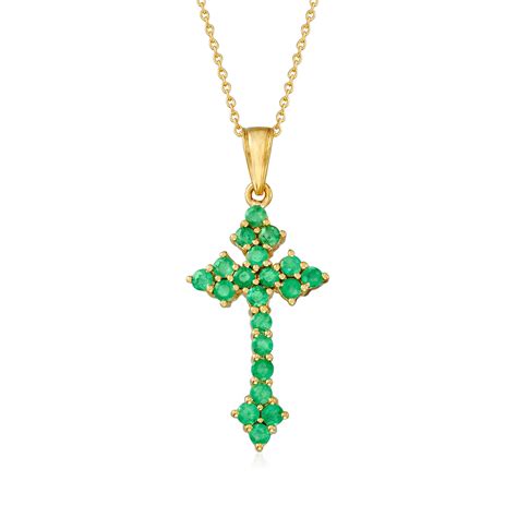Ross Simons Ross Simons Ct T W Zambian Emerald Cross Pendant