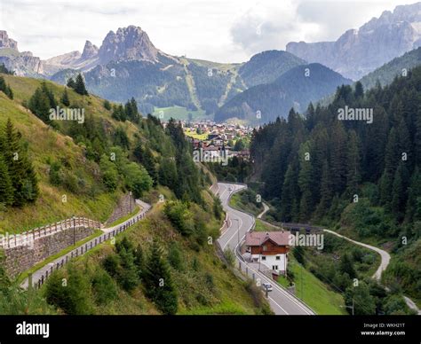 Val Di Gardena Italy September 1 2019 Roads And Paths Twist Along