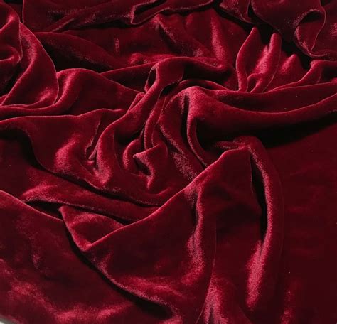 Deep Red Hand Dyed Silk Velvet Fabric Etsy