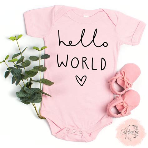 Hello World Baby Onesie® Hello World Onesie® For Baby Etsy