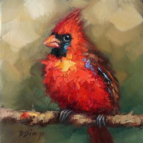Daily Paintworks Red Cardinal Original Fine Art For Sale