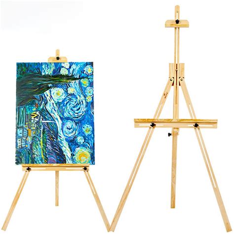 155cm Wood Yellow Pine Adjustable Artist Painting Easel For Painting