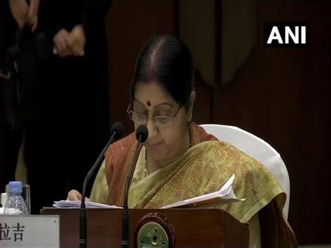 No Talks With Pakistan Unless It Acts Against Terror Groups Sushma Swaraj