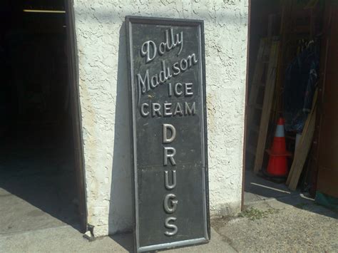 Antique Wooden Dolly Madison Drug Store Sign Obnoxious Antiques