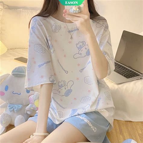 Sanrio Bộ Đồ Ngủ Pijama In Họa Tiết Hoạt Hình Cinnamoroll Dễ Thương Thoải Mái Cho Nữ 2022