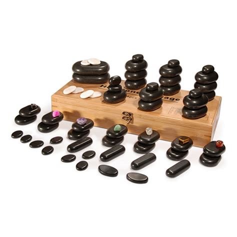 Factory Direct Supply Deluxe 64 Pcs Stone Set Facial Massage Basalt Stone Set