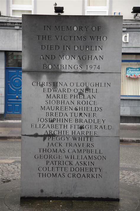 Cain Victims Memorials Dublin And Monaghan Bombings Memorial Talbot