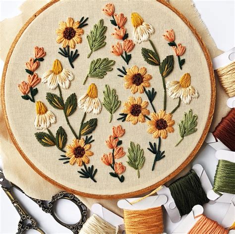Embroidery Pattern Summer Wildflowers Embroidery Pattern Etsy