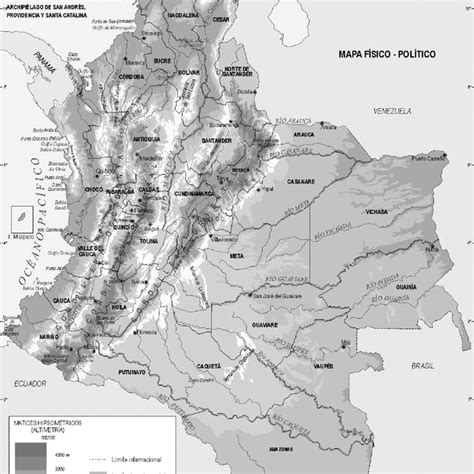 Mapa Físico Político De Colombia Fuente Igac 2005 Download