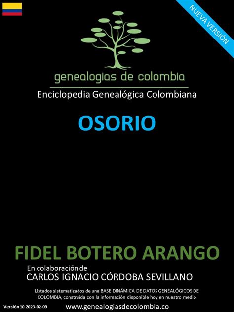 Genealogías de la famila de apellido OSORIO en Colombia