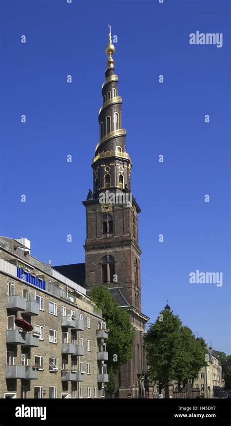 Denmark Copenhagen Saviours Church Tower Detail Town Capital