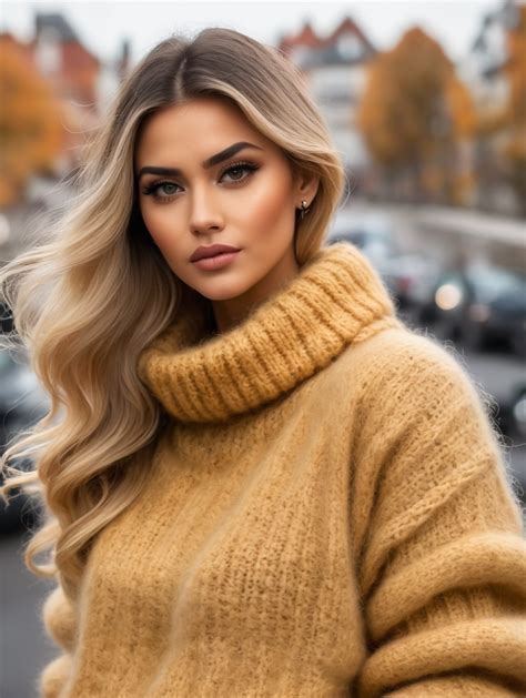 Premium Free Ai Images Amber Alena In Extremely Warm And Chunky Mohair Sweater