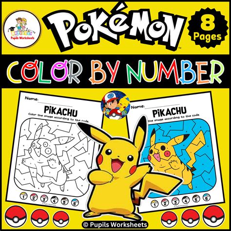 Pokemon Color By Number Printable Math Activities Coloring Pages