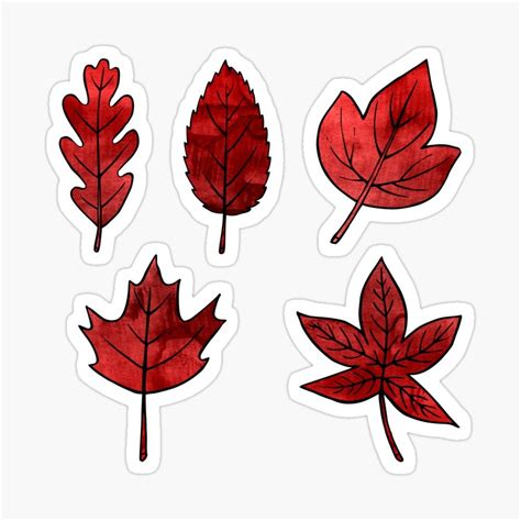 Red Leaves Sticker By Olooriel Autumn Stickers Homemade Stickers