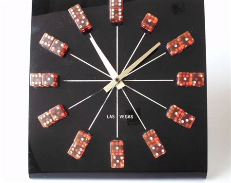 Vintage Las Vegas Dice Clock Black Lexan Etsy