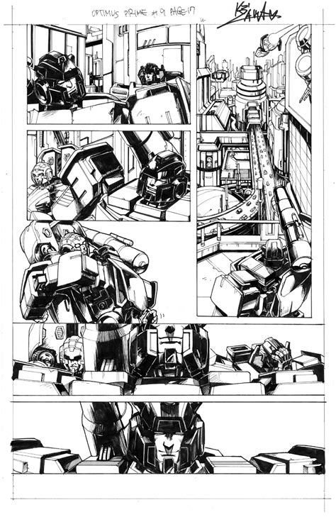 Optimus Prime P In Derek Crabbe S Transformers Comic Art Gallery Room