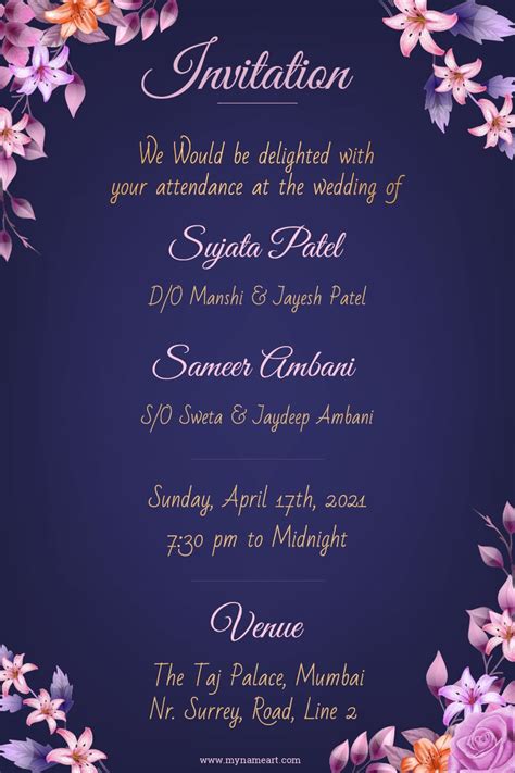 Create Wedding Invitation Card Online Free