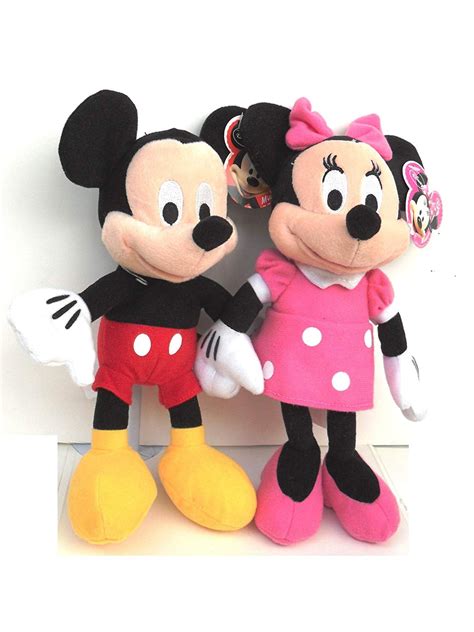 Disney Mickey And Minnie Mouse 10 Plush Bean Bag Doll Set Of 2 Dolls