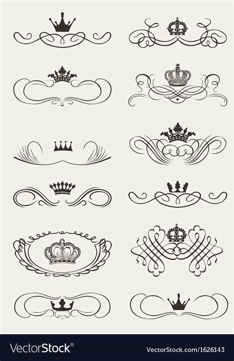 Royal Crown Calligraphy Royalty Free Vector Image