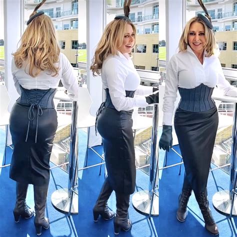 Milf Slut Carol Vorderman Has Squeezed Her Fat Ass In A Tight Leather Pencil Skirt And Her Big