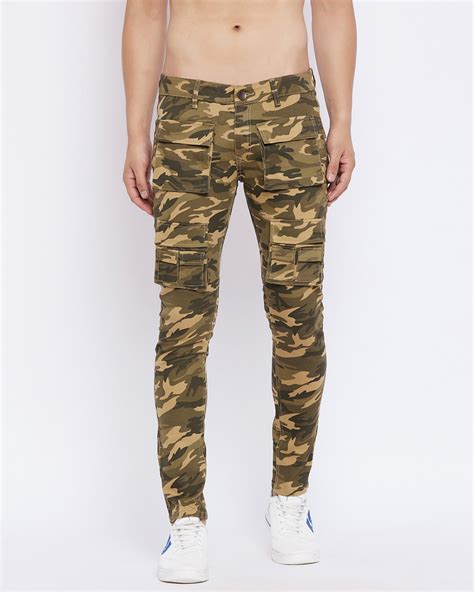 buy fugazee men s desert camo military tactical cargo slim fit denim jeans online at bewakoof
