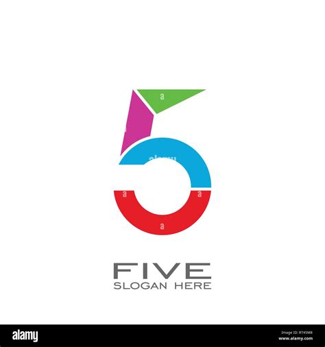 Five Logo 5 Numbers Logo Design Number 5 Graphic Logo Template
